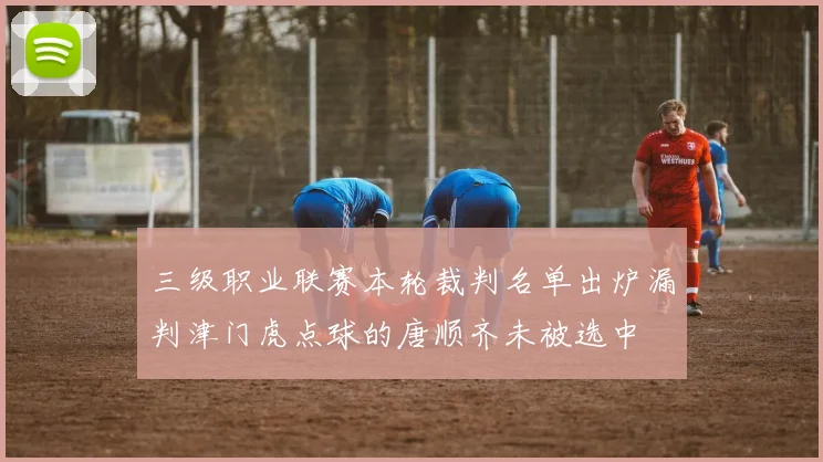 三级职业联赛本轮裁判名单出炉漏判津门虎点球的唐顺齐未被选中